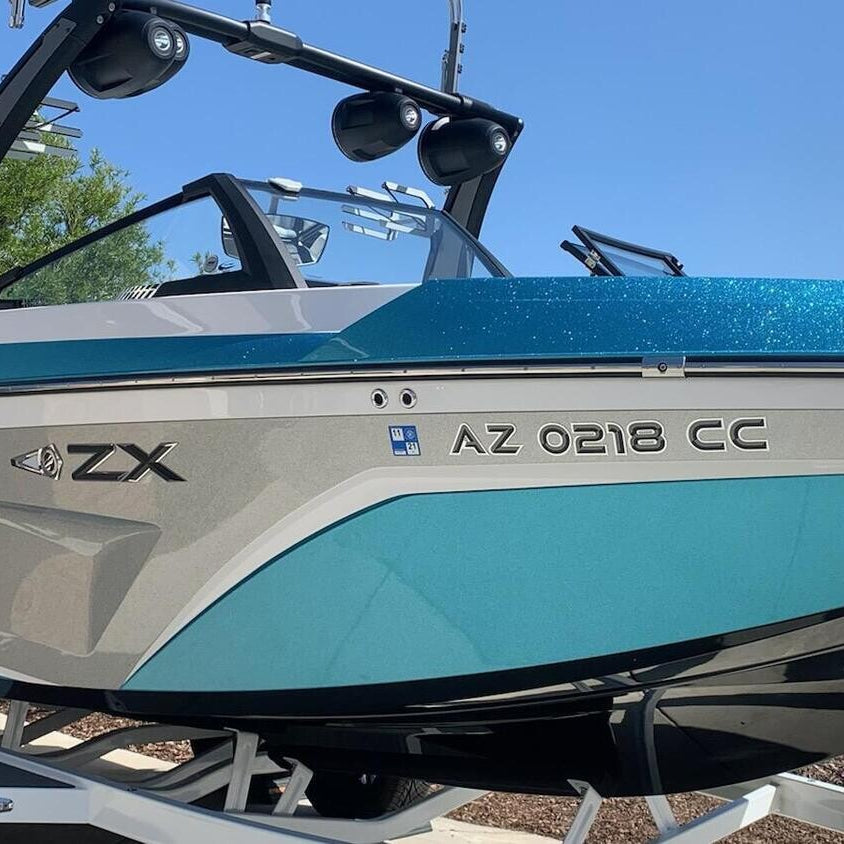 Tige Boats ZX model matched registration by Domed Numbers