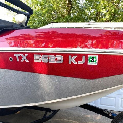 Tige Boats Model Font Match by Domed Numbers with a Solid Fill.