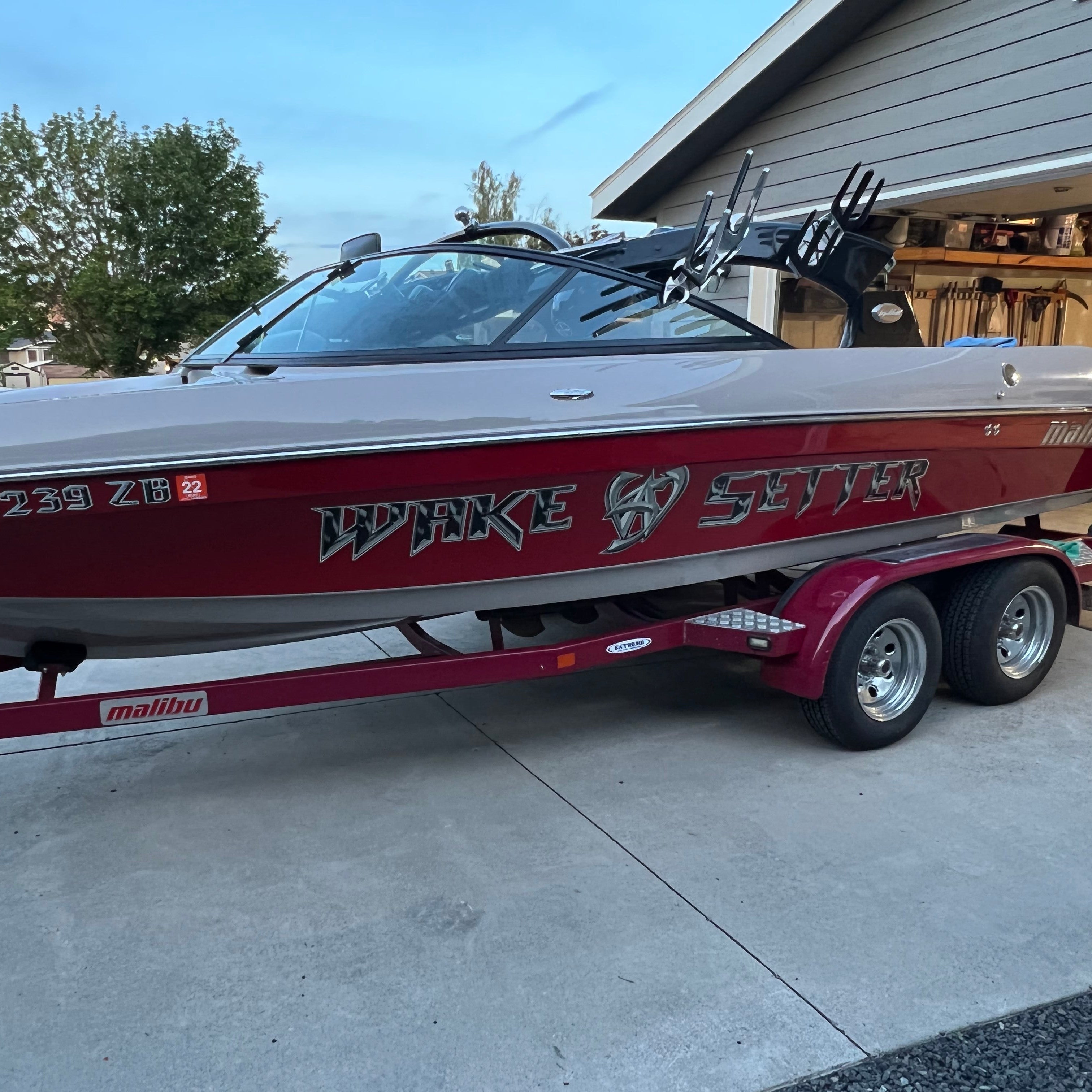 2010-2013 Malibu Wakesetter Domed Boat Decal, Factory Decal Matched Colors