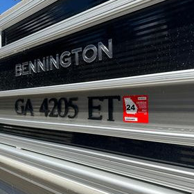 Bennington Boat 3D Raised Registration in Black by Domed Numbers