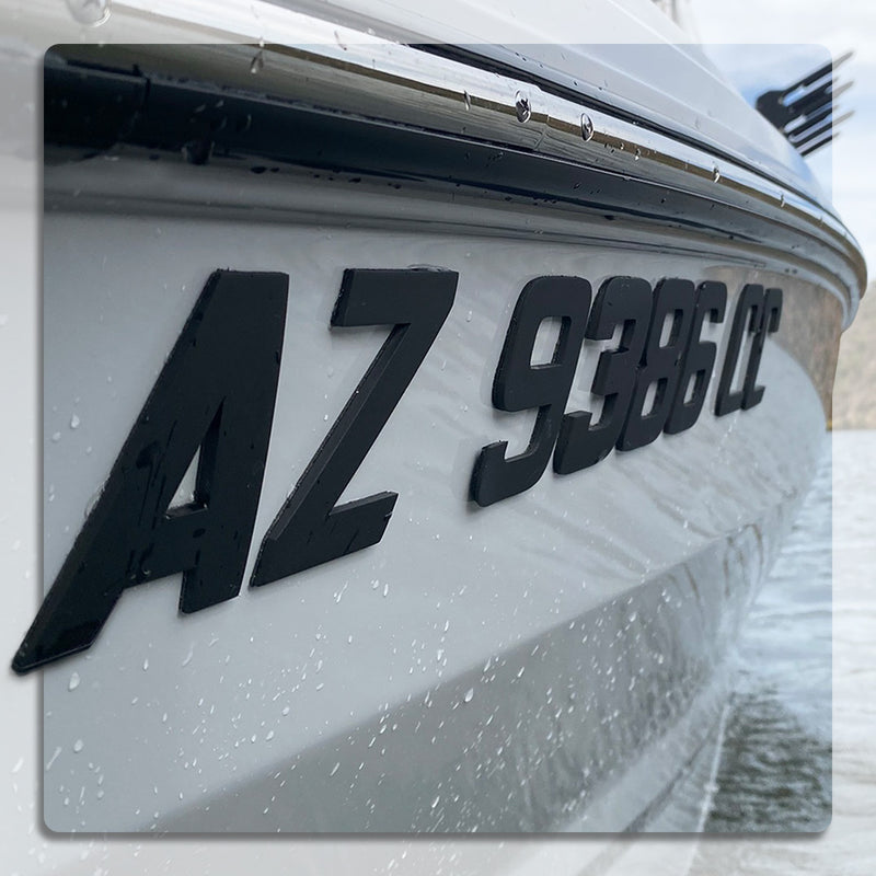 Custom Boat Registration Numbers | Easy To Install Stickers | Domed ...