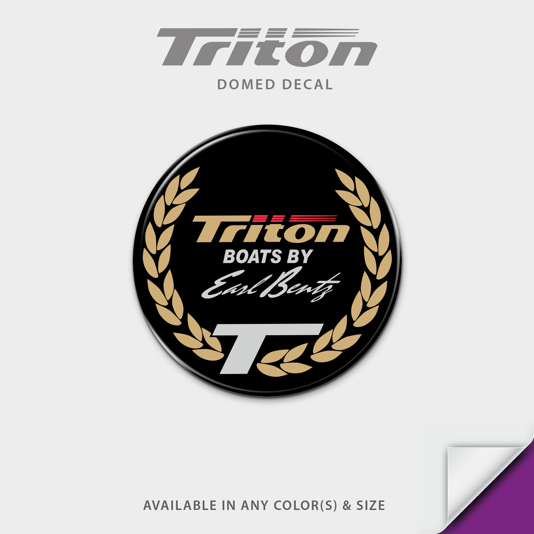 Triton Boats Laurel Leaf Domed Wheel Decal