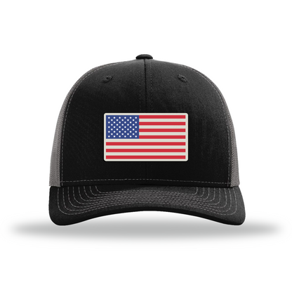 American Flag | Richardson 112 Leather Patch Hat