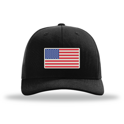American Flag | Richardson 112 Leather Patch Hat