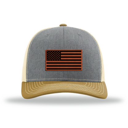 American Flag | Richardson 112 Leather Patch Hat