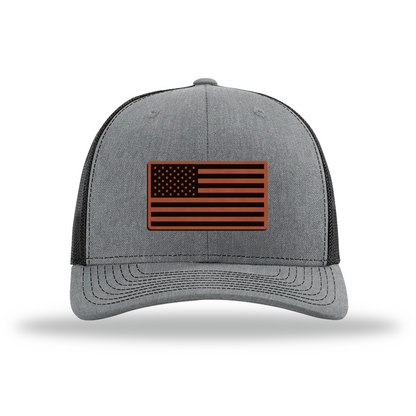 American Flag | Richardson 112 Leather Patch Hat