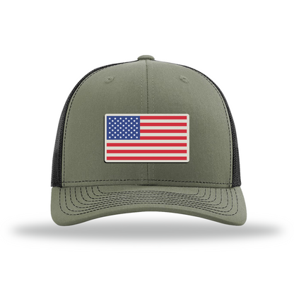 American Flag | Richardson 112 Leather Patch Hat