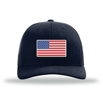 American Flag | Richardson 112 Leather Patch Hat