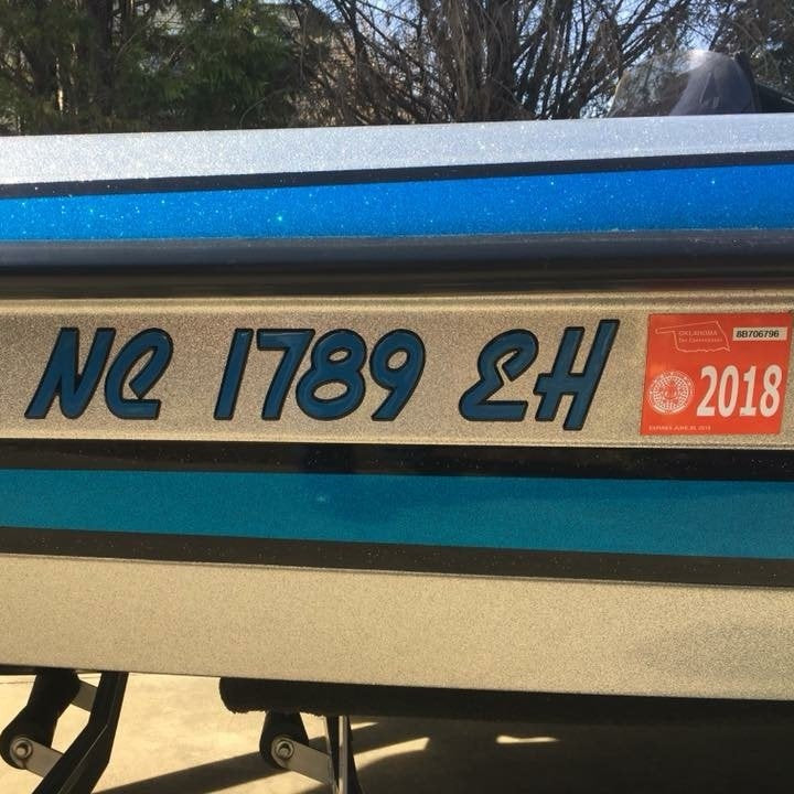 Bass Cat Boats Registration by Domed Numbers 8
