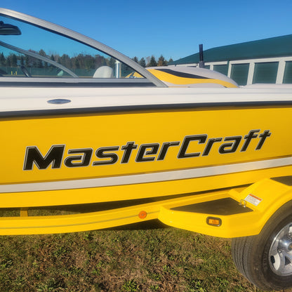 Black  MasterCraft Boat Graphic Decal Replacement by Domed Numbers