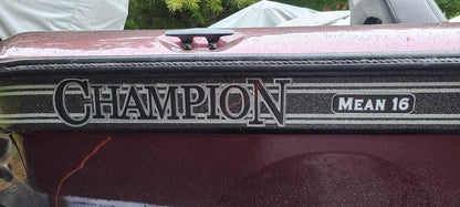 Champion Boats Decals in custom colors by Domed Numbers