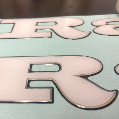 Close up Ranger Boats Decal by Domed Numbers