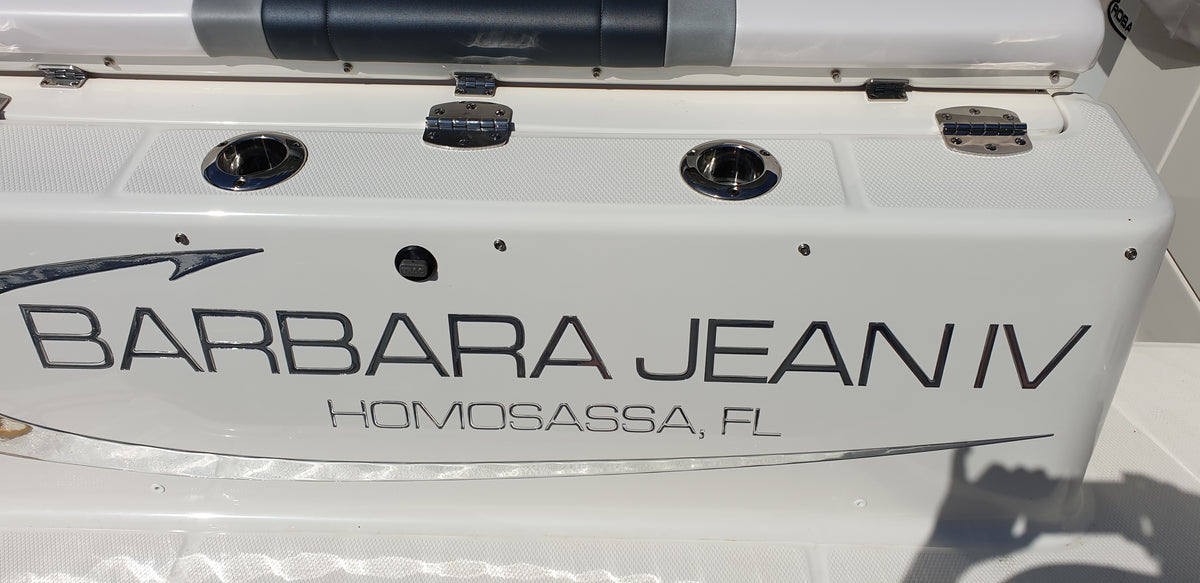 Robalo Chrome Domed Boat Name