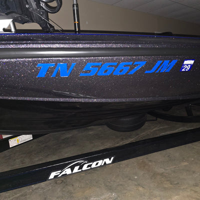 Falcon Boats Domed Registration Ultra Blue and Chrome