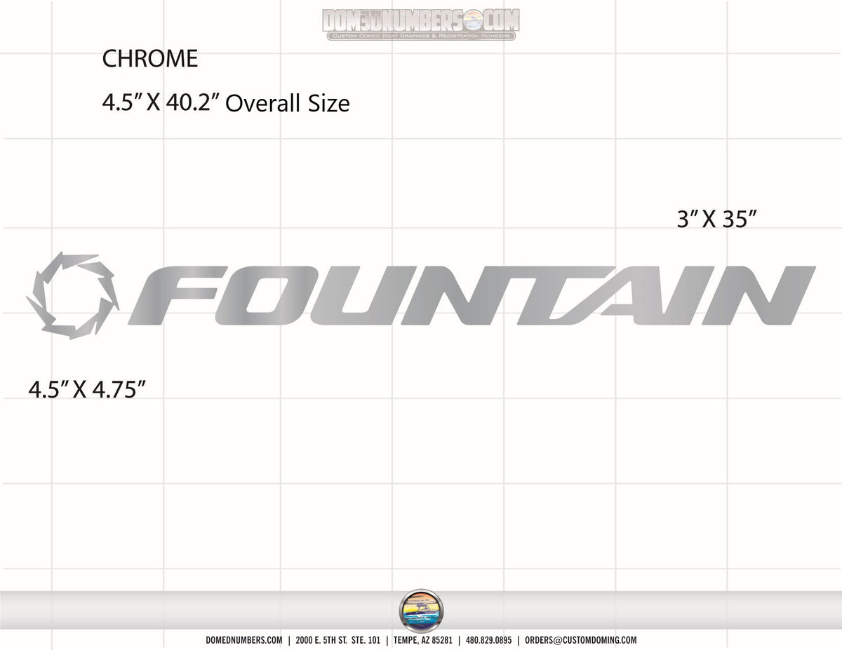Fountain Powerboats Domed Boat Decal