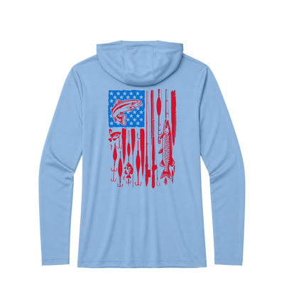 Fish Flag, Adult Unisex Long Sleeve Hooded Tee
