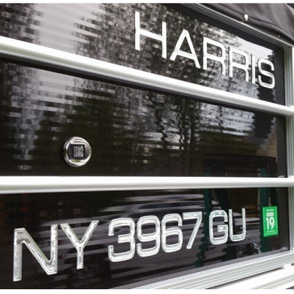 Chrome Harris Boats Registration by Domed Numbers