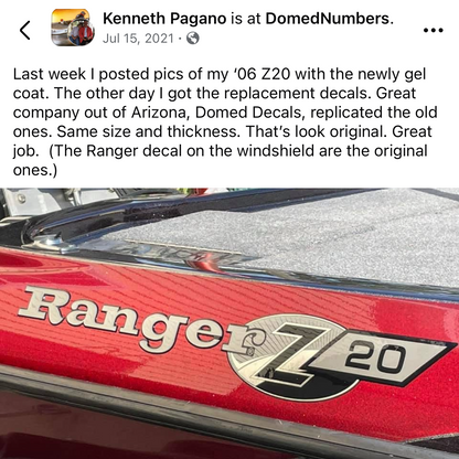 2005-2008 Ranger Z Series Domed Boat Decal