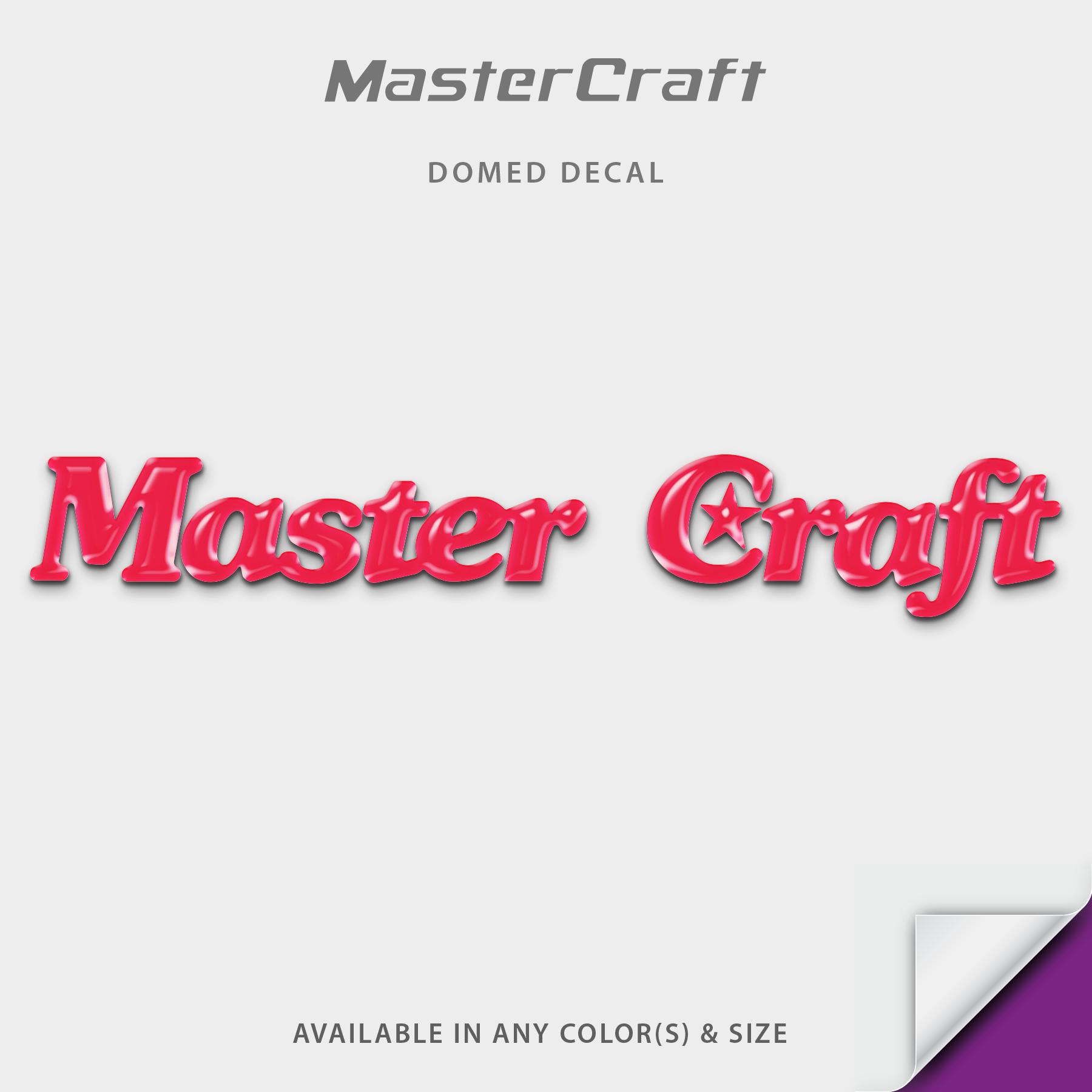 1985-1986, 1993 MasterCraftStars & Stripes Domed Boat Decal