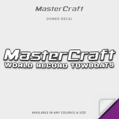2001-2007 MasterCraft World Record Towboats with factory outlines Domed Transom Decal
