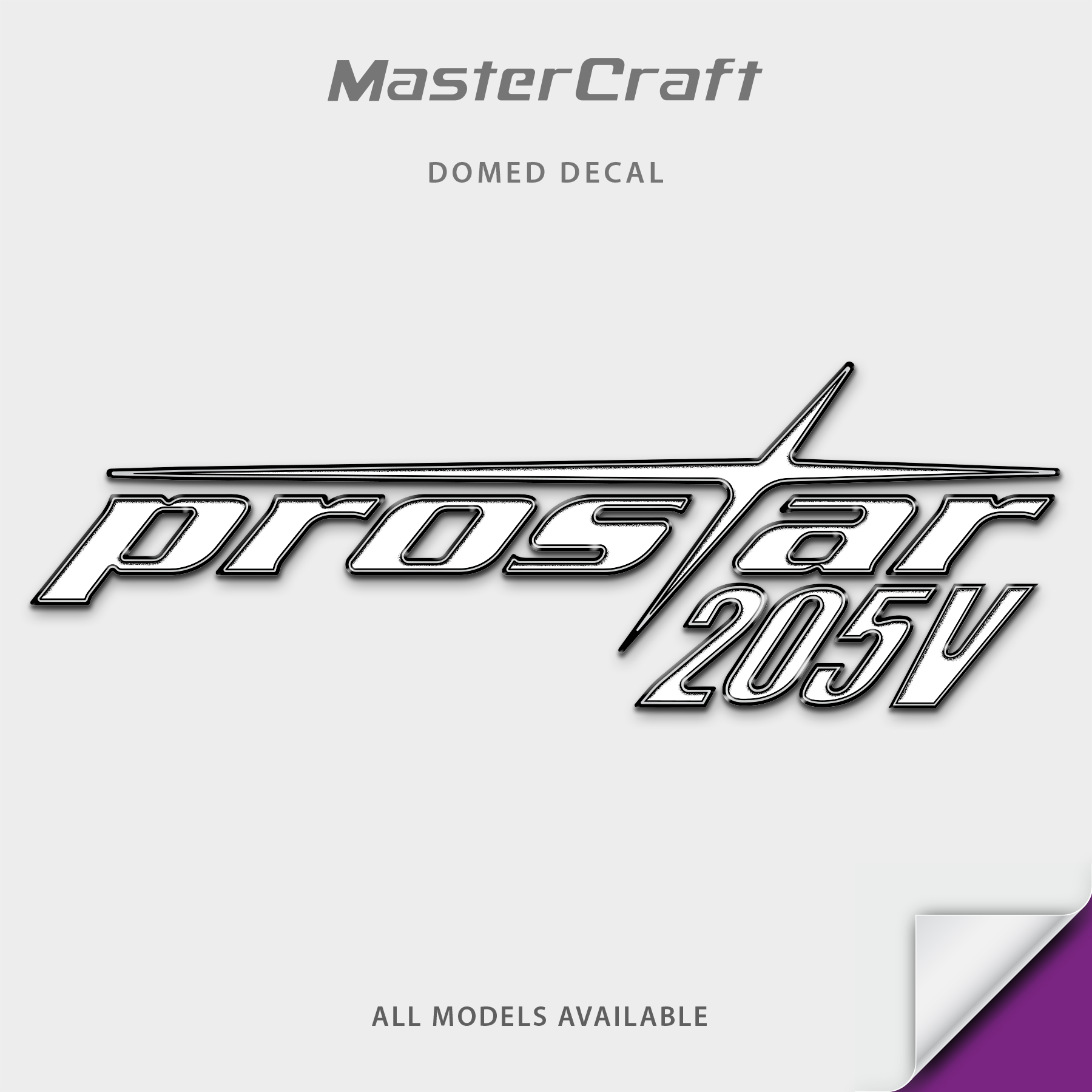2001 -2007 MasterCraft Prostar Model Domed Boat Decal, Choose Your Model and Color