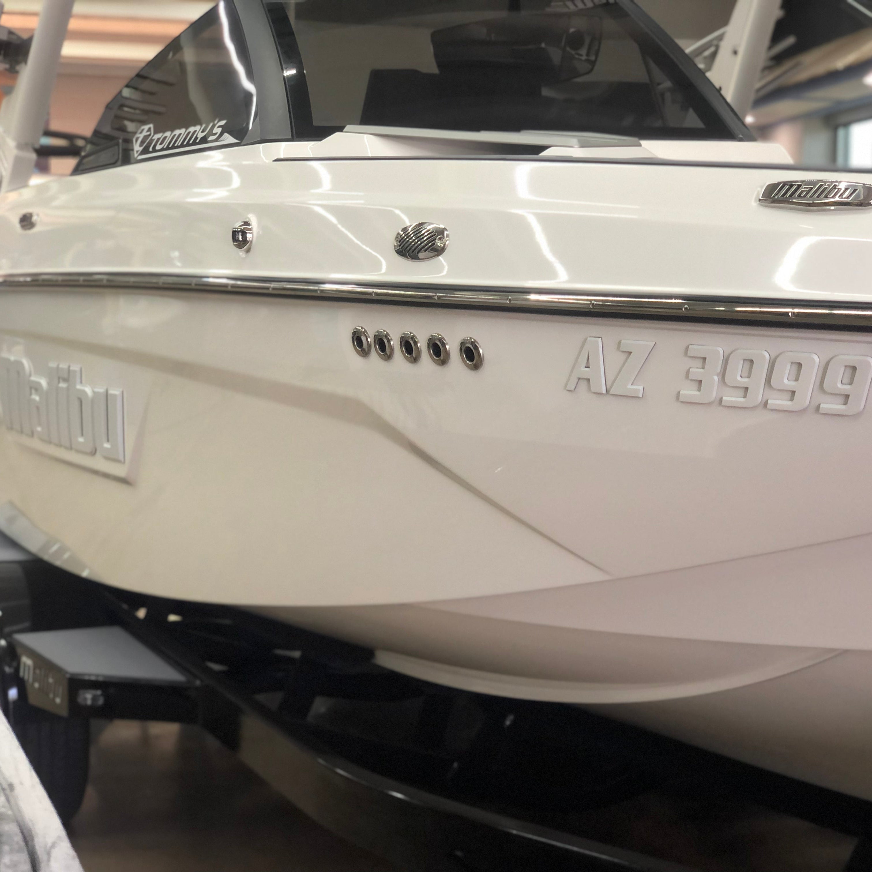 Malibu Boats 3D Emblem matched registration by Domed Numbers