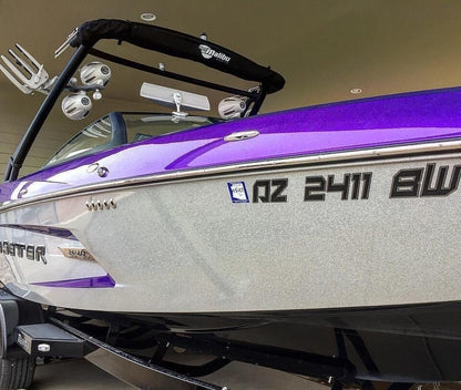 Malibu Wakesetter Boats emblem matched domed registration by Domed Numbers 2014 2015 2016