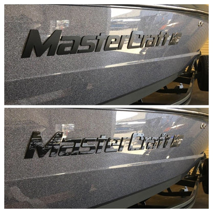 Monochromatic Flag MasterCraft Boat Emblem Overlay Decal by Domed Numbers
