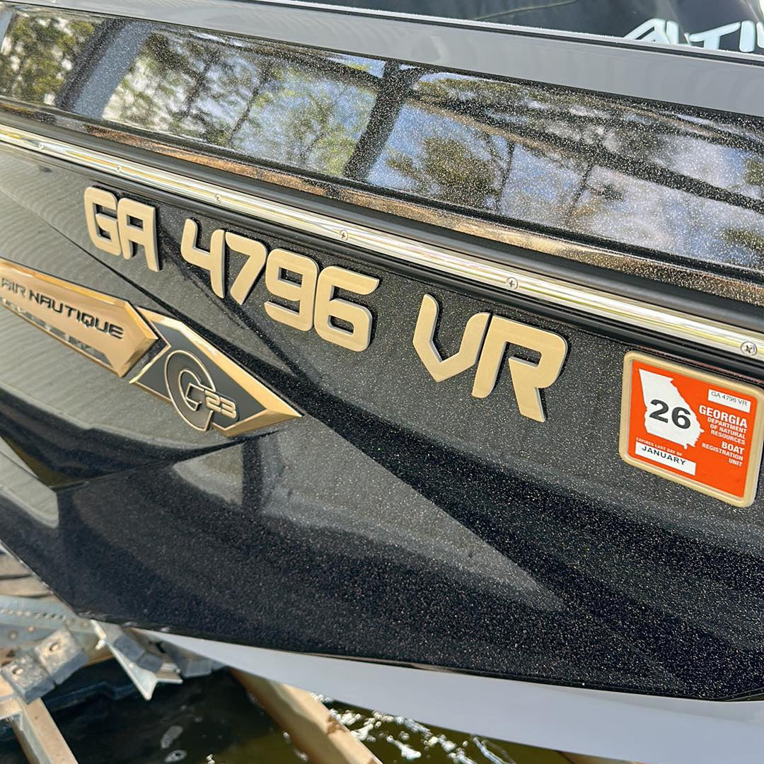 Nautique 3D Raised Registration in Gold by Domed Numbers