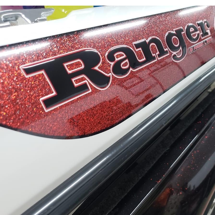 Ranger Boats decal made in custom colors by Domed Numbers