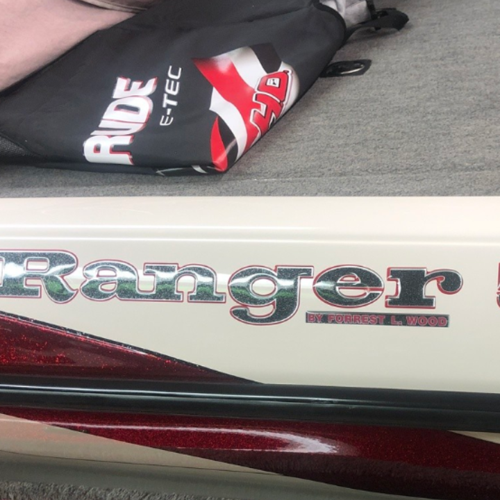 Ranger boats decal made in custom colors by Domed Numbers