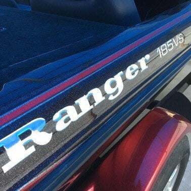 Ranger Boats with 185VS Model Number Decal by Domed Numbers