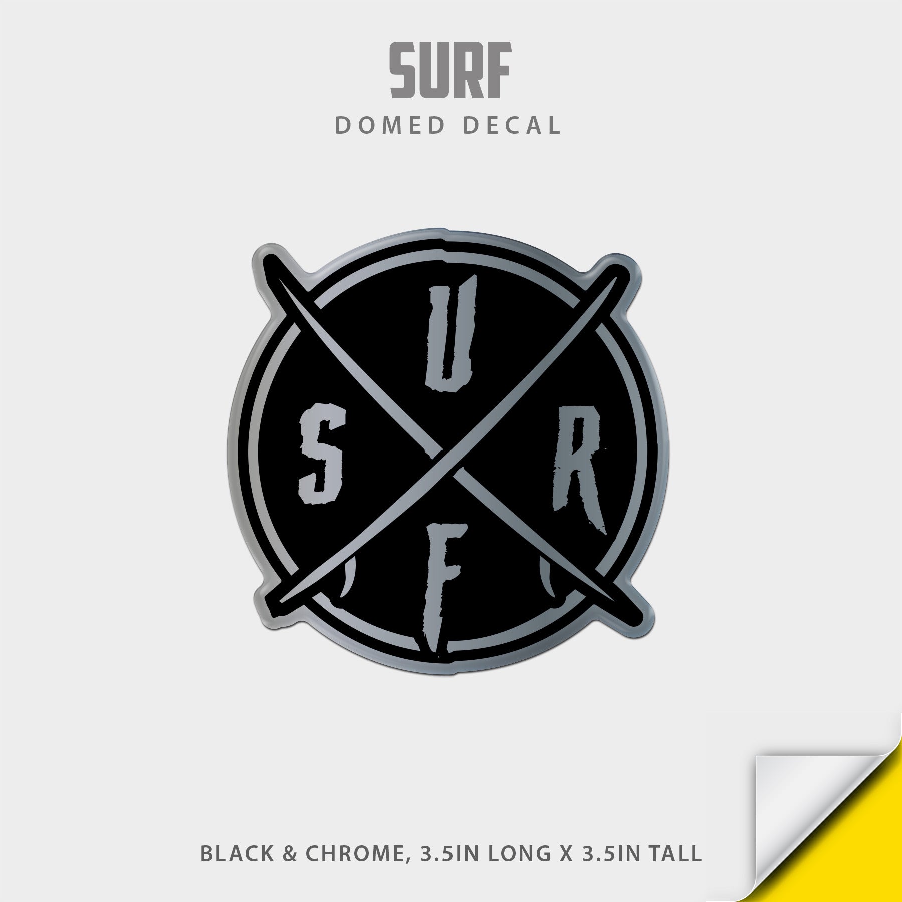 SURF! Domed Decal