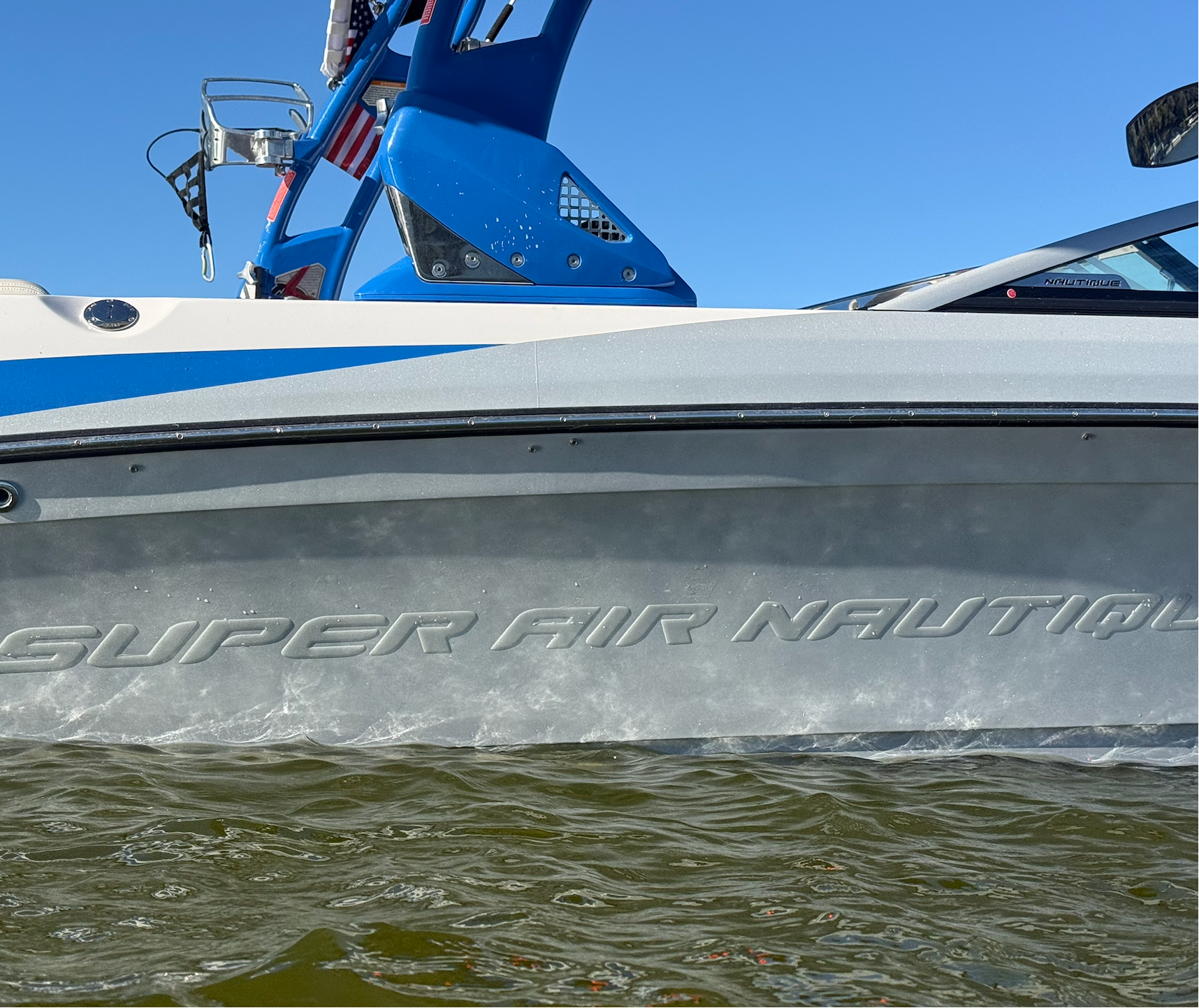 Super Air Nautique Domed Boat Decal Silver Metal Flake