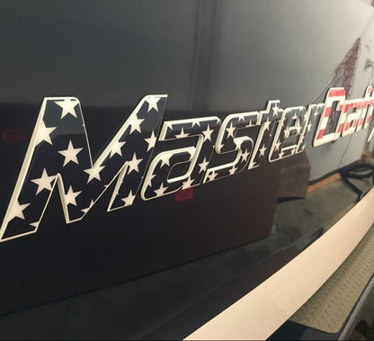 USA Flag MasterCraft Boat Emblem Overlay Decal by Domed Numbers