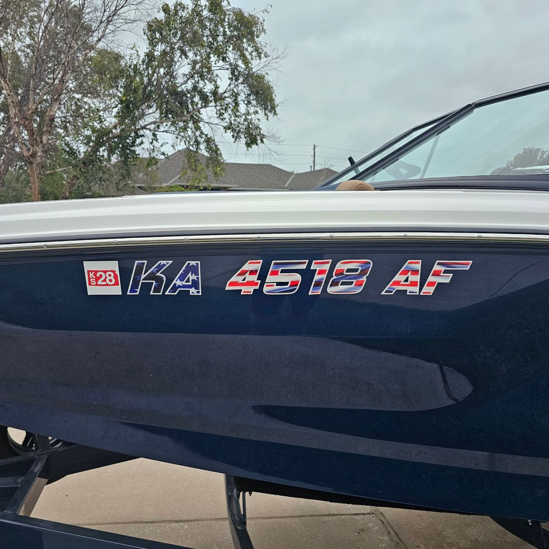 USA American Flag MasterCraft Registration by Domed Numbers