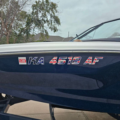 USA American Flag MasterCraft Registration by Domed Numbers
