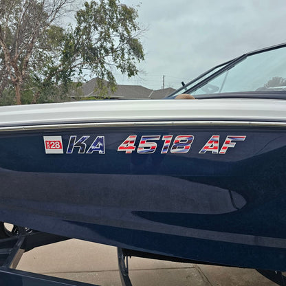 USA American Flag MasterCraft Registration by Domed Numbers