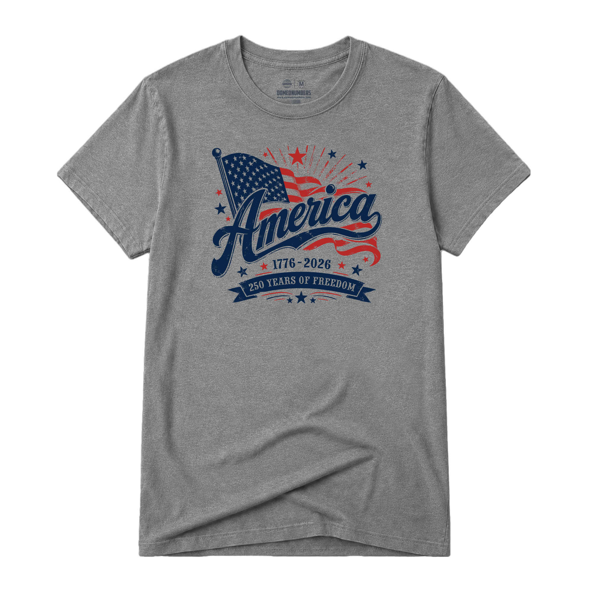 America Script, Adult Unisex Short Sleeve Tee