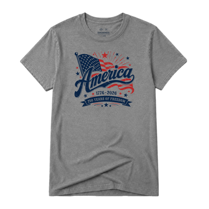 America Script, Adult Unisex Short Sleeve Tee