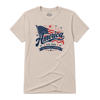 America Script, Adult Unisex Short Sleeve Tee