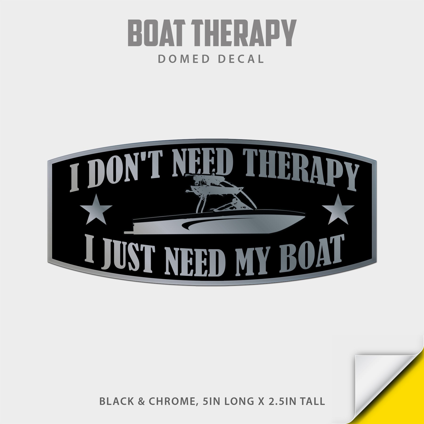 Boat Therapy Domed Decal