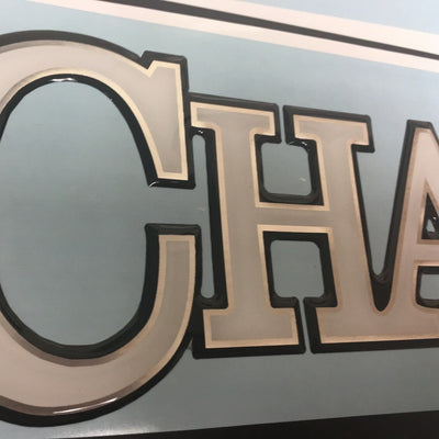 Champion Boats Replacement Decal close up by Domed Numbers