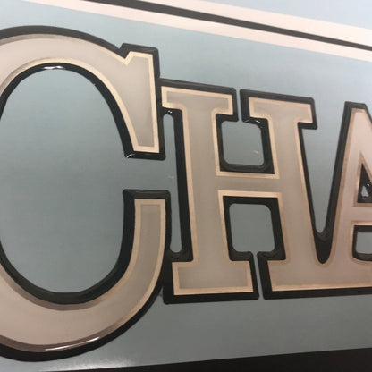 Champion Boats Replacement Decal close up by Domed Numbers