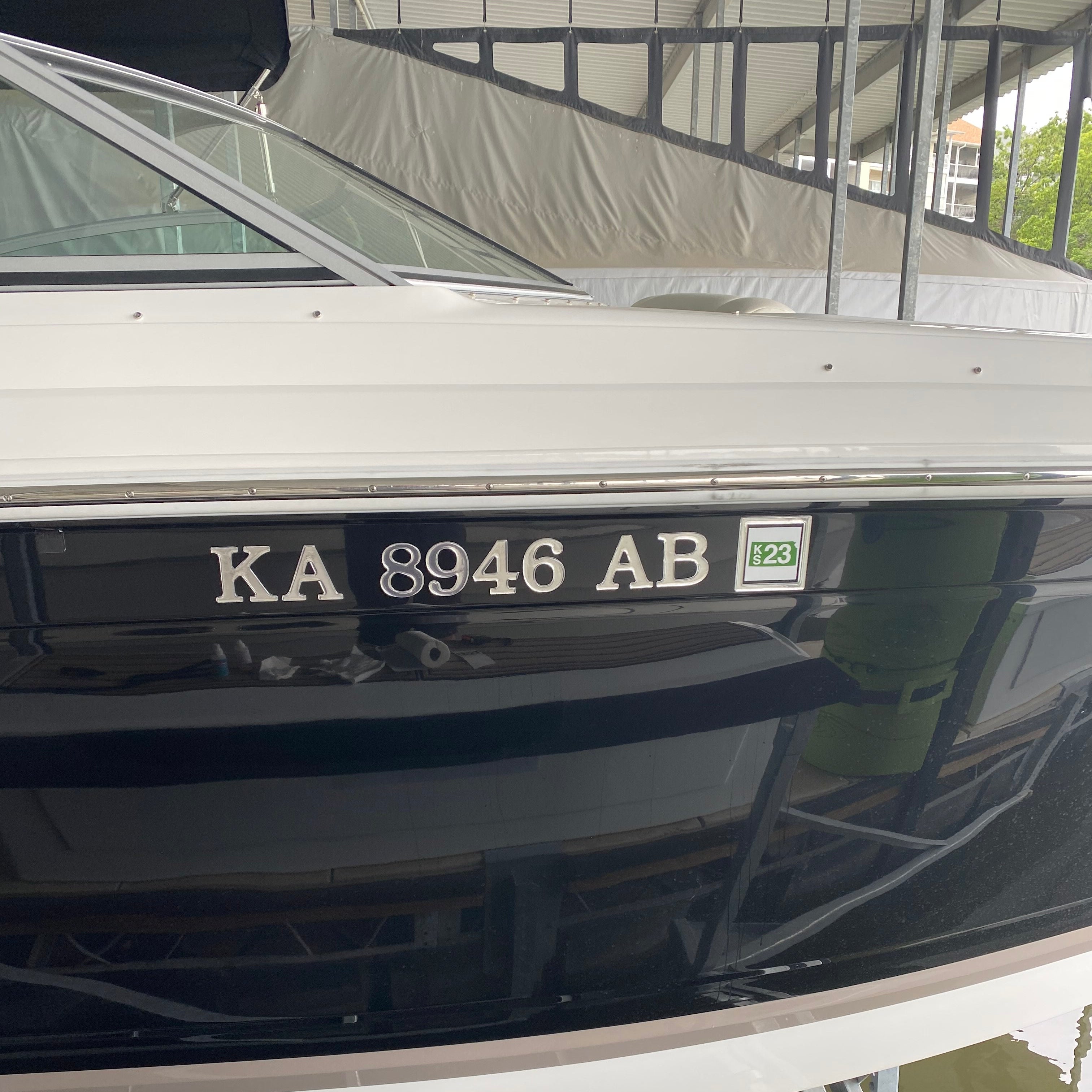 Chrome Cobalt Boat Registration by Domed Numbers
