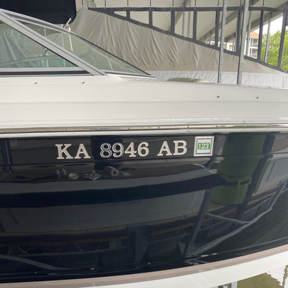 Chrome Cobalt Boat Registration by Domed Numbers
