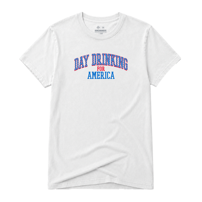 Day Drinking for America, Adult Unisex Short Sleeve Tee