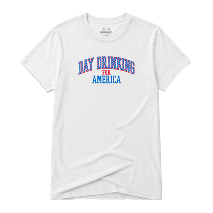 Day Drinking for America, Adult Unisex Short Sleeve Tee