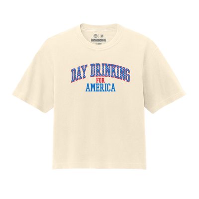 Day Drinking for America, Women’s Heavyweight Boxy Tee