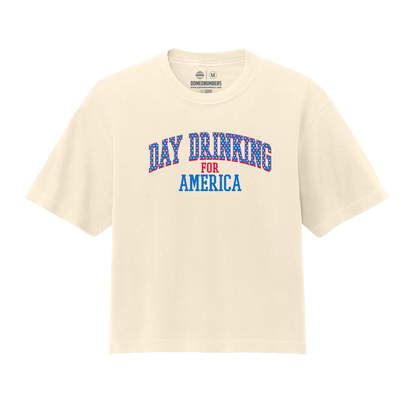 Day Drinking for America, Women’s Heavyweight Boxy Tee